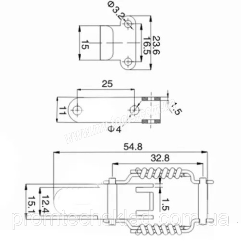 Засувка MV011 з нержавіючої сталі Засувка MV011 з нержавіючої сталі