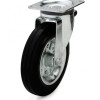 Колесо резинове з поворотним кронштейном з майданчиком 200 мм (посилений кронштейн)