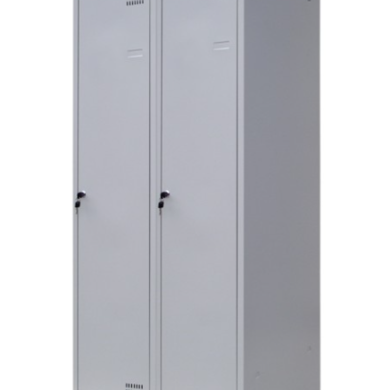Шафа для одягу (1800х800х500 мм) металева двокамерна, однорівнева, без пдв