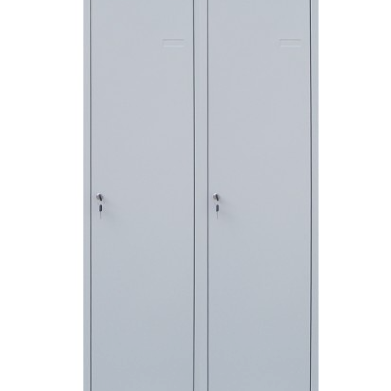 Шафа для одягу (1800х800х500 мм) металева двокамерна, однорівнева, без пдв