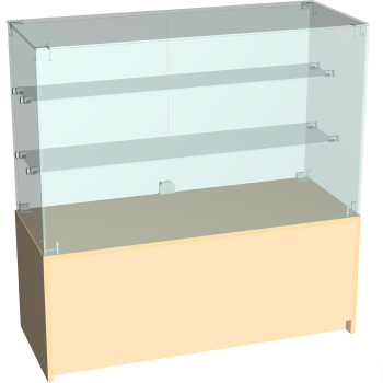 Прилавок торговий із надбудовою зі скла 1000