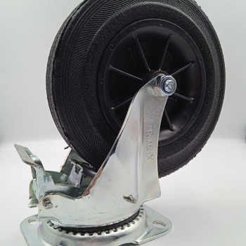 Колеса поворотні з гальмом 200 мм (поліпропілен/гума)