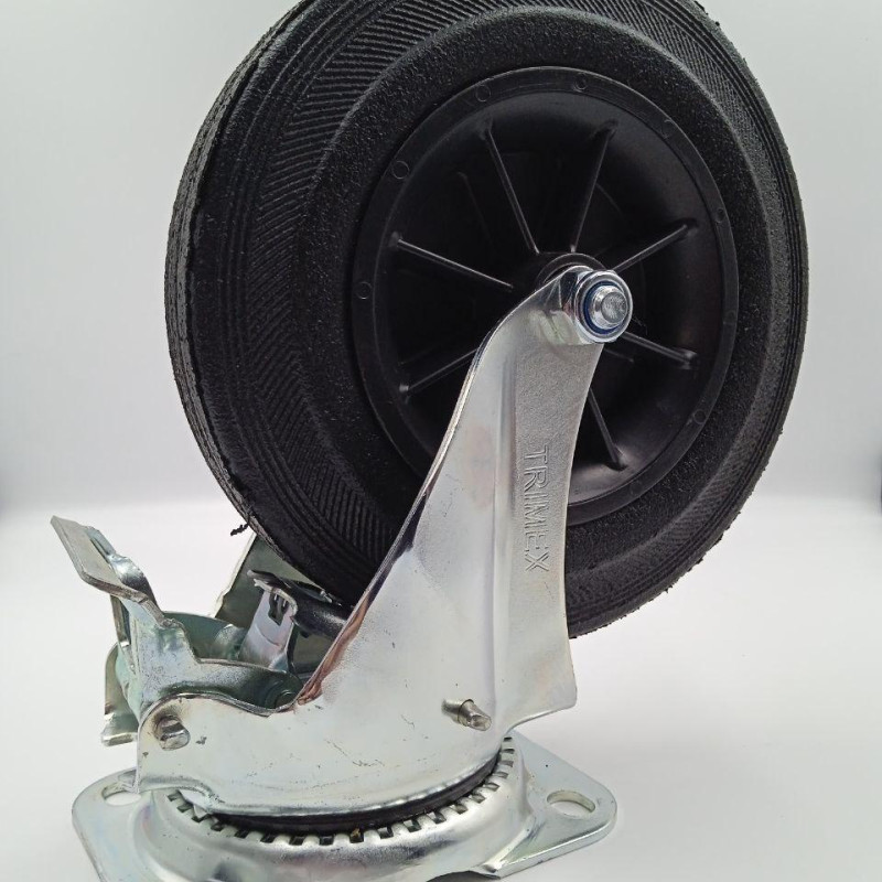 Колеса поворотні з гальмом 200 мм (поліпропілен/гума)