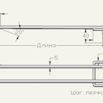 Гачок подвійний на сітку 50х50 мм, довжина — 100 мм