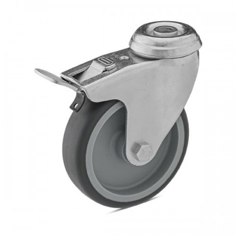 Колесо 100 мм апаратне з поворотним кронштейном з отвором