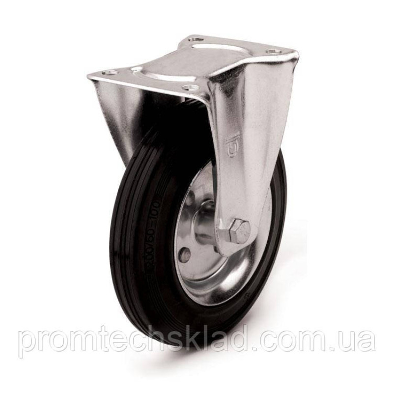 Колесо з неповоротним кронштейном 125 мм для візків (посилений кронштейн)