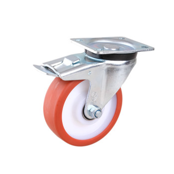 Колесо поворотне з гальмом 125 мм, кульковий, 200 кг