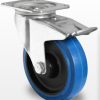 Колесо 80 мм поворотне з гальмом, кульковий підшипник, еластична гума/поліамід