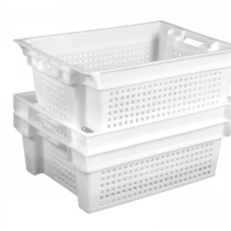 Ящик пластиковий 600х400х200 білий перфорований