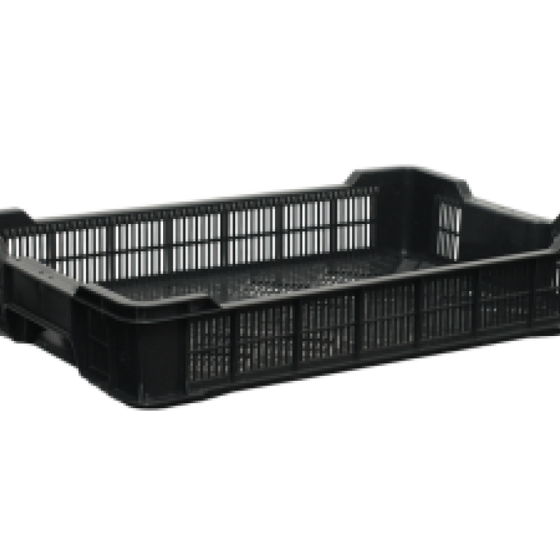 Ящик пластиковий чешка 600х400х110 чорний вторинний