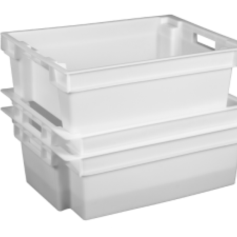 Ящик пластиковий 600х400х200 цілісний білий