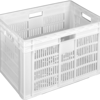 Ящик пластиковий 600*400*420 білий, дно перф.