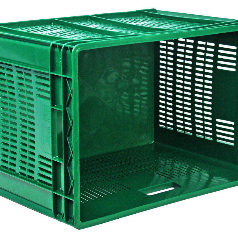 Ящик пластиковий 600*400*420 ЖОВТИЙ (дно перф.)