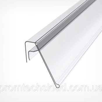 KE39 Цінникотримач для кріплення на кошики з металевих прутів, 1м