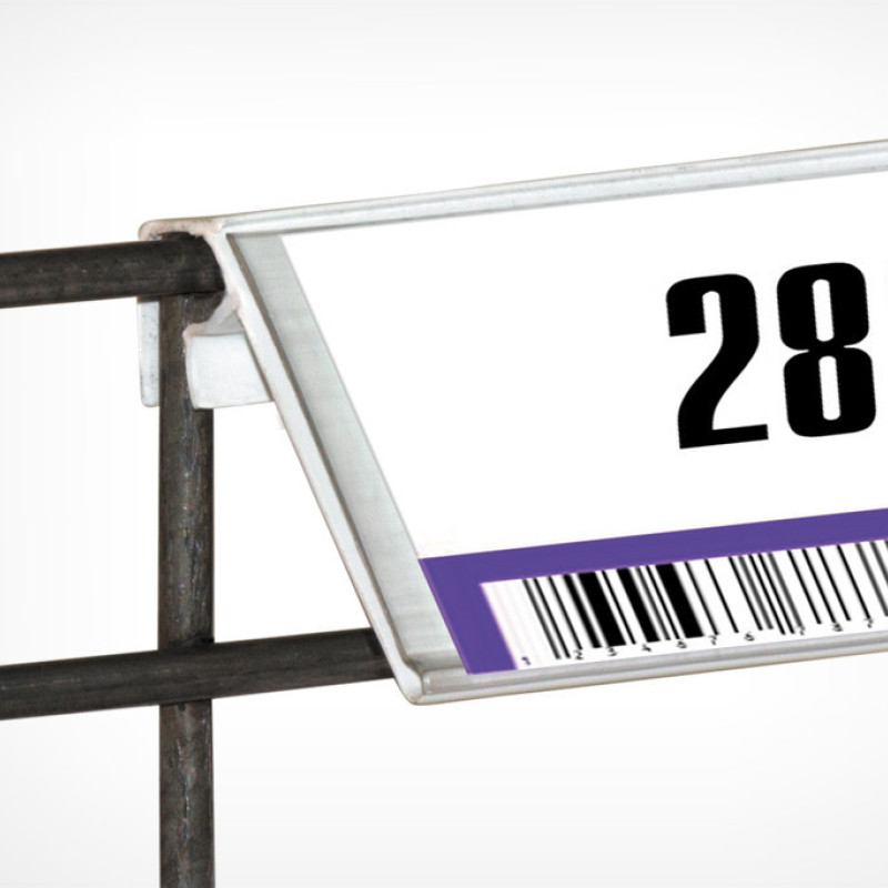 KE39 Цінникотримач для кріплення на кошики з металевих прутів, 1м