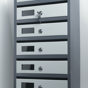 Скриня поштова багатосекційна на 4 квартири із задньою стінкою