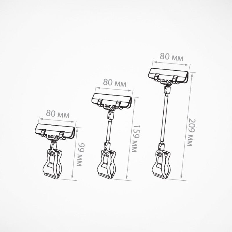 Цінникотримач на прищіпці з широким зажимом FX-CLAMP 0, Прозорий Чорний, 50