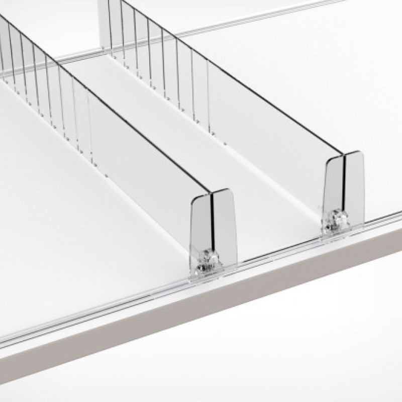 DIV60-ВТ60 Пластиковий розділювач висотою 60 мм з переднім обмежувачем, 280-480 мм