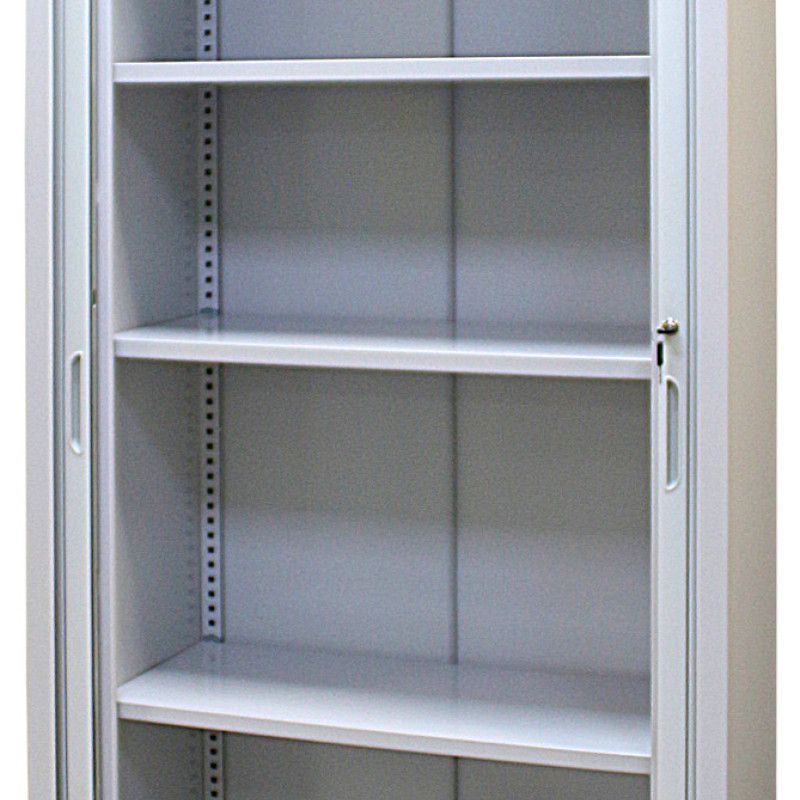 Металева офісна шафа з дверима типу жалюзі