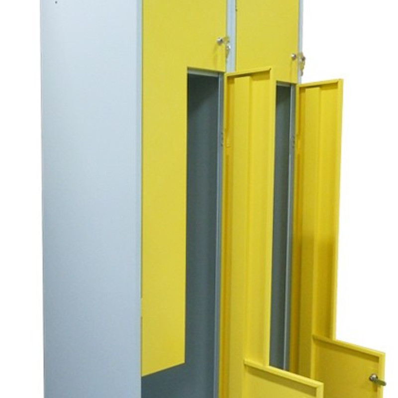 Шафа гардеробна металева з Г-подібними дверима