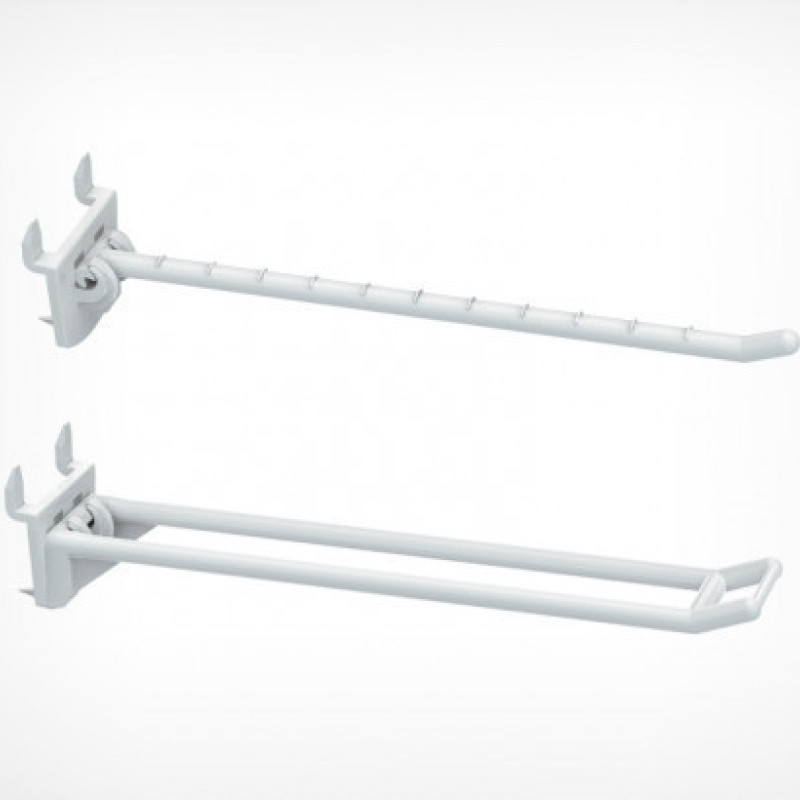 Гачок одинарний пластиковий 150 мм білий