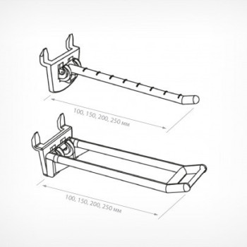 Гачок одинарний пластиковий 150 мм білий