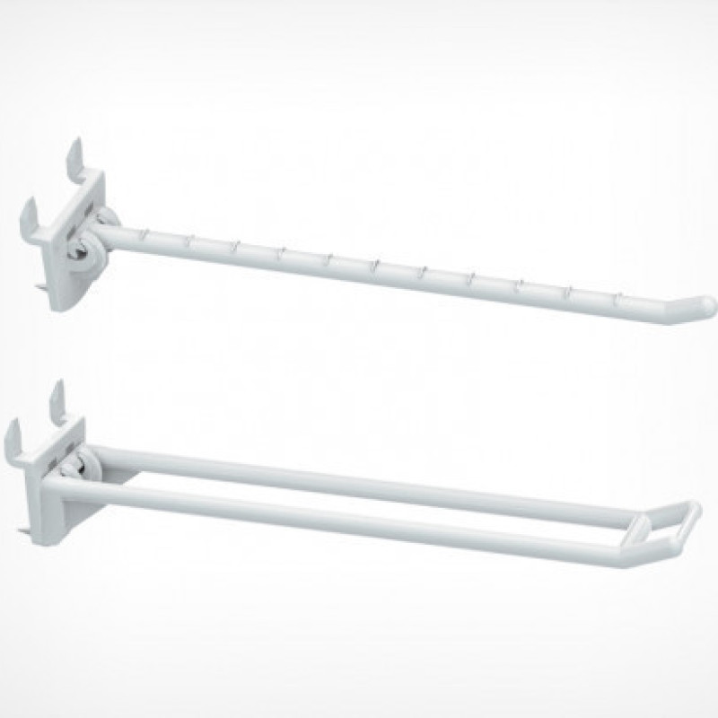 Гачок одинарний пластиковий 200 мм білий