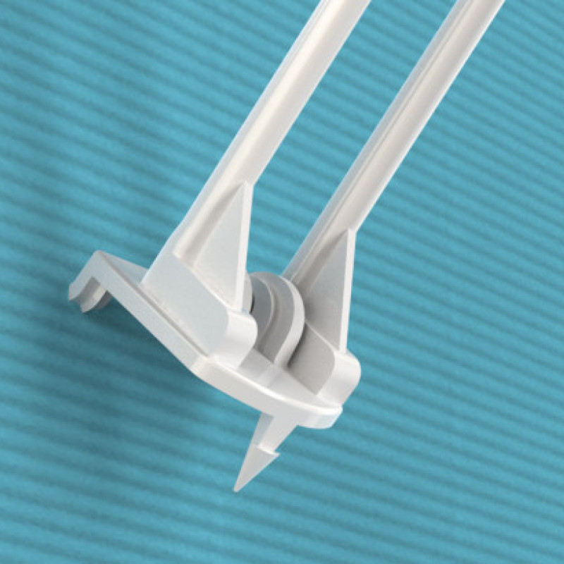 Гачок одинарний пластиковий 200 мм білий