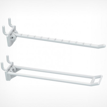 Гачок одинарний пластиковий на перфорацію 100 мм білий