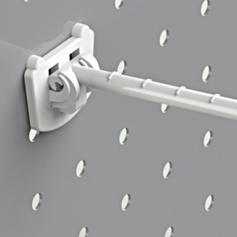 Гачок одинарний пластиковий на перфорацію 150 мм білий