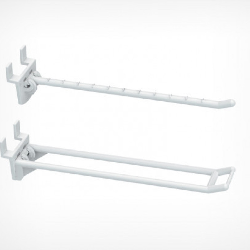 Гачок одинарний пластиковий на економпанелі 100 мм білий