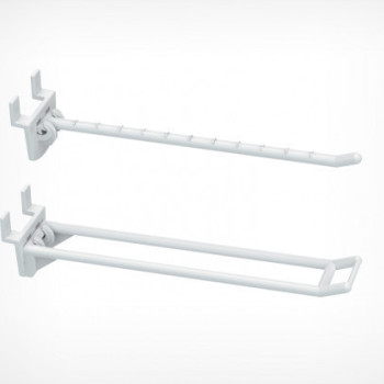 Гачок одинарний пластиковий на економпанелі 250 мм білий