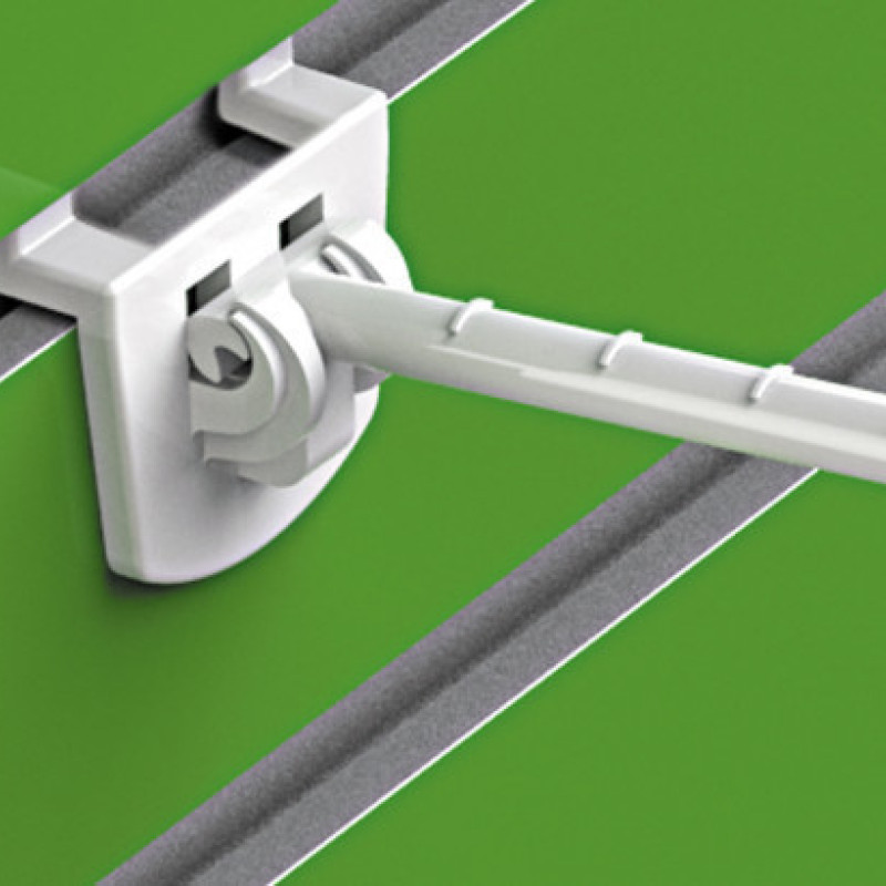 Гачок одинарний пластиковий на економпанелі 250 мм білий