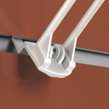 Гачок подвійний для економпанелей пластиковий 150 мм білий