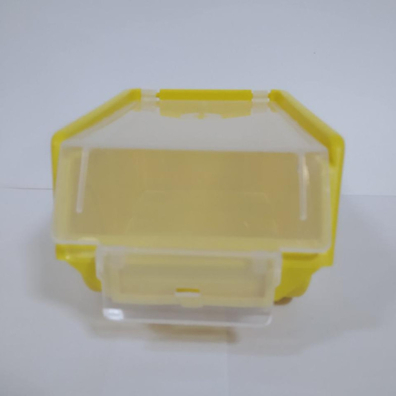 Ящик складаний жовтий із прозорою кришкою 175х110х75 мм