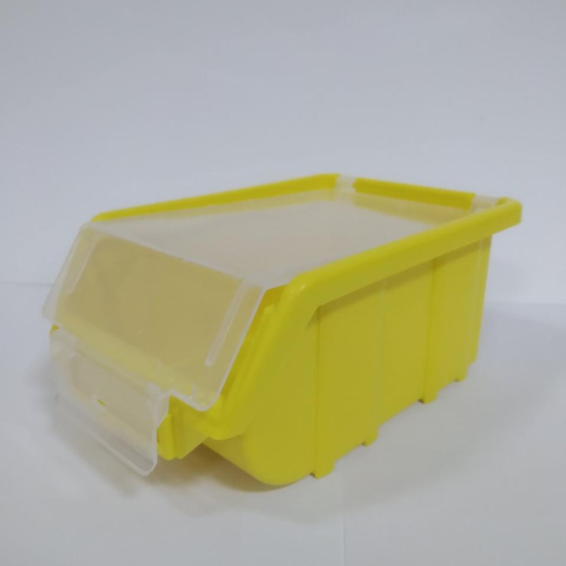 Ящик складаний жовтий із прозорою кришкою 175х110х75 мм