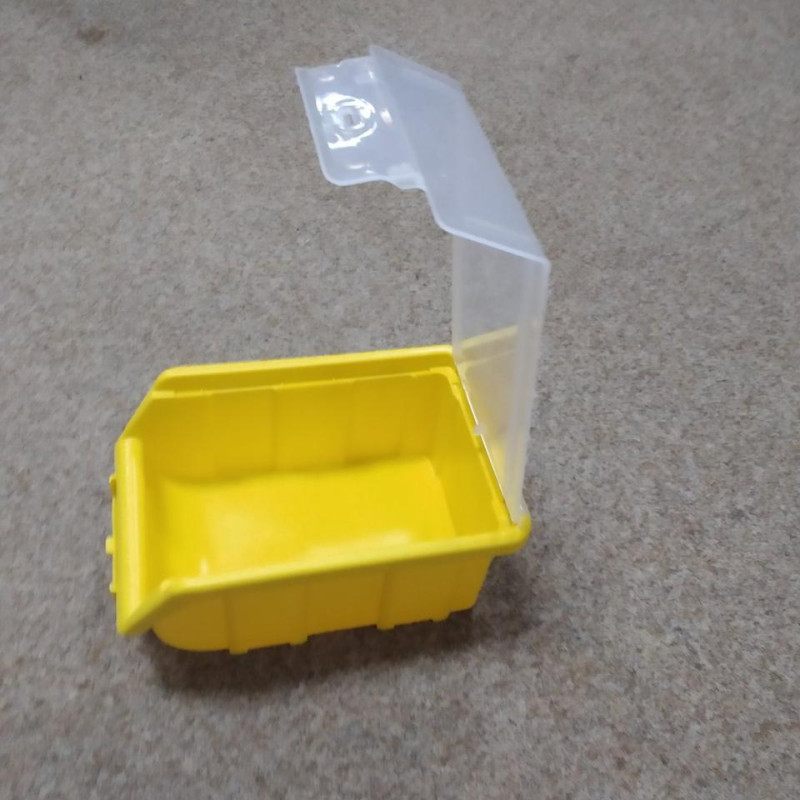 Ящик складаний жовтий із прозорою кришкою 175х110х75 мм