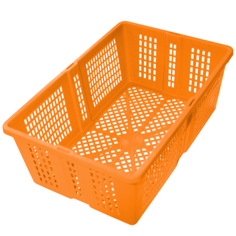 Ящик пластиковий перфорований 350х235х130 жовтогарячий