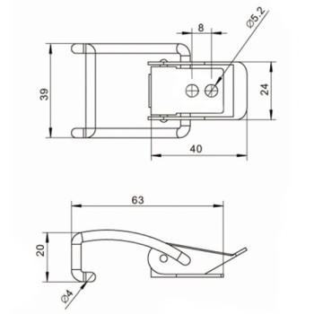 Засувка DK074 з нержавіючої сталі з пружинної засувкою