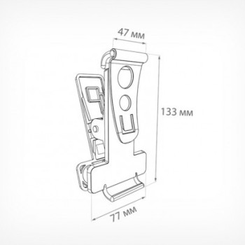 Тримач касет цін на широкій прищіпці