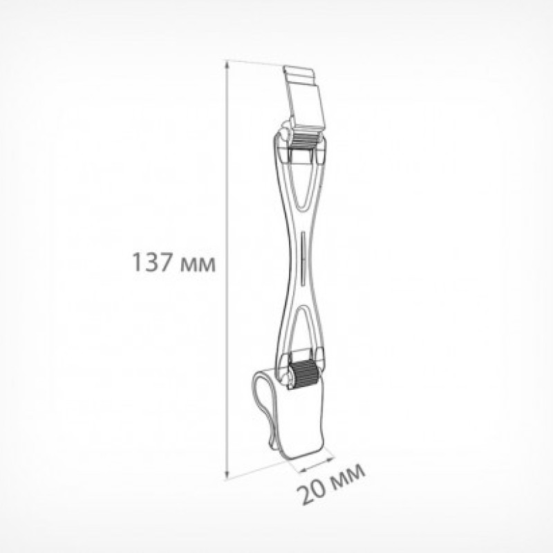 Тримач касет цін ДЕЛІ для кріплення на край посуду на ніжці висотою 90 мм