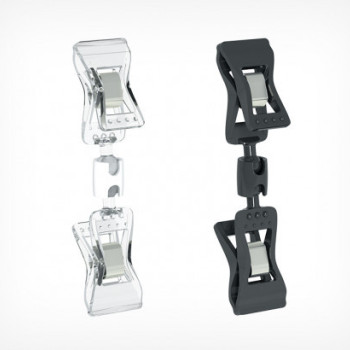 FXS-DBL цінникотримач подвійна прищепка (до 10 мм) прозорий