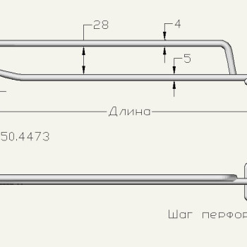 Одинарні гачки з цінникотримачем торговельні на перфорацію, довжина 250 мм