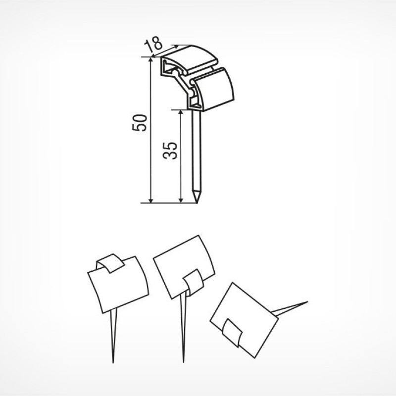 Цінниковтримач-голка MINISTICK чорна