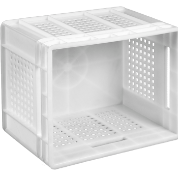 Ящик пластиковий 433*347*283 білий (дно суцільне)