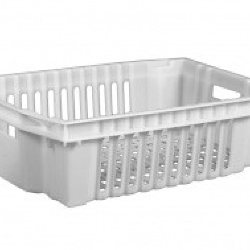 Ящик пластиковий 600х400х200 цілісний білий