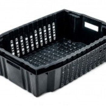 Ящик овочевий 600х400х180 перфорований чорний