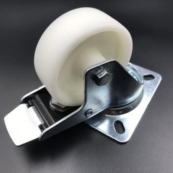 Колеса поворотні з гальмом, підшипник ковзання 80 мм, поліпропілен (110 кг навантаження))