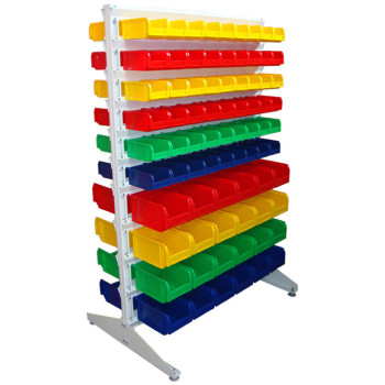 Стелаж двосторонній 1500 мм з пластиковими ящиками преміум