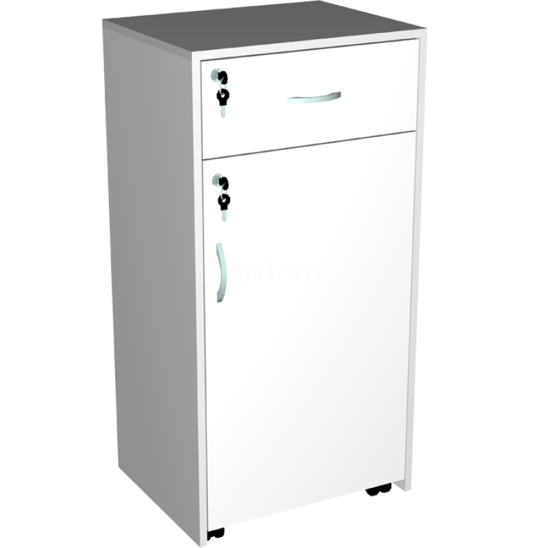 Тумба висувна біла